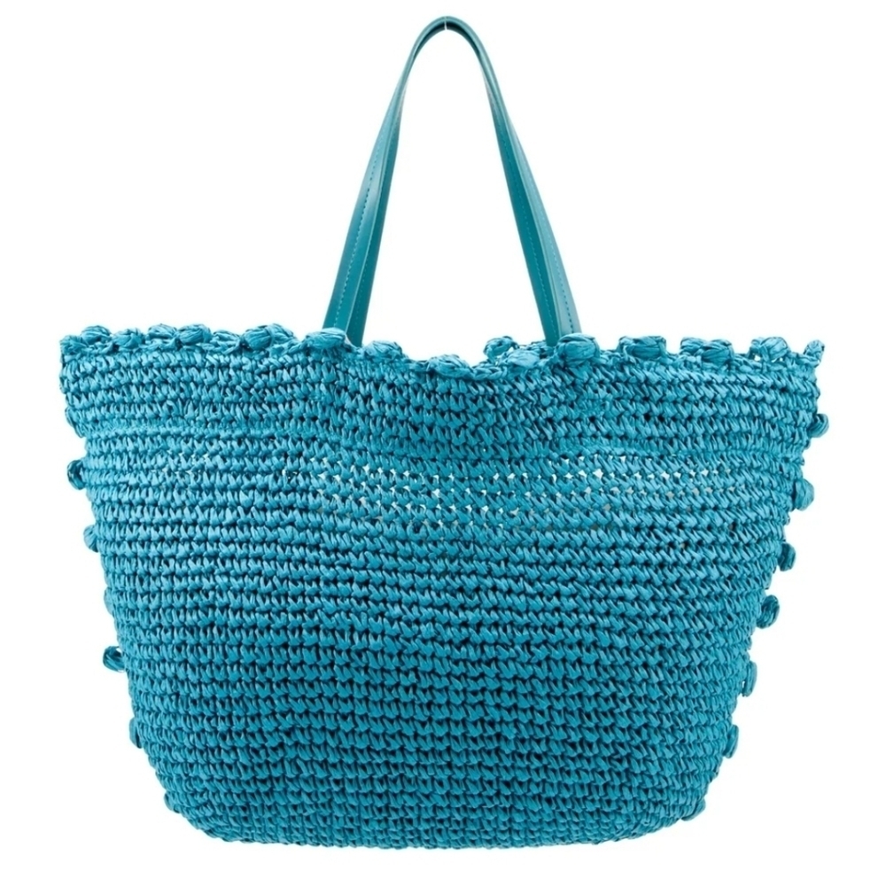 Btb Los Angeles Blue Straw Bag
